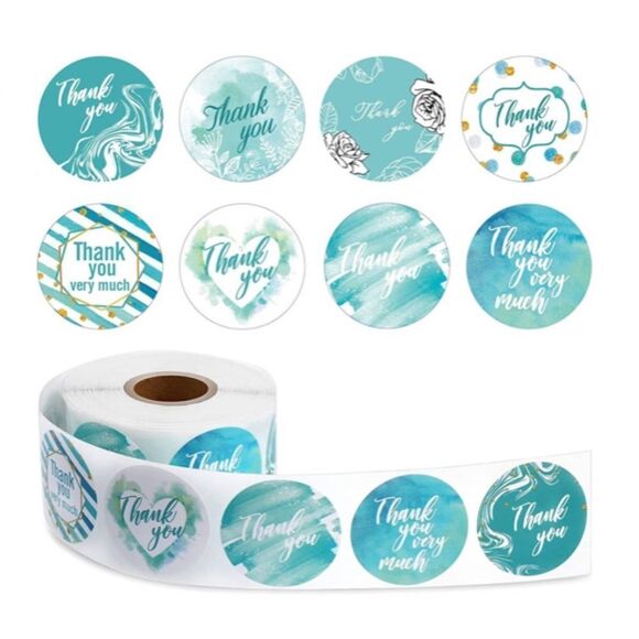500 Assorted Thank You Stickers - Picture 1 of 3